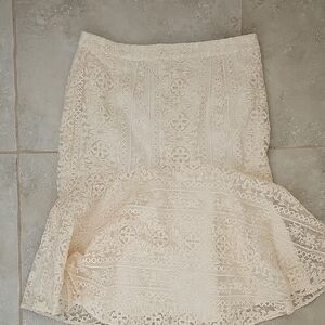 Elegant Cream Lace Skirt